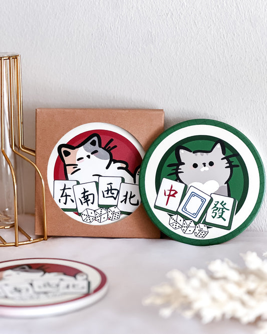 Mahjong Cat Coaster [1 Piece]