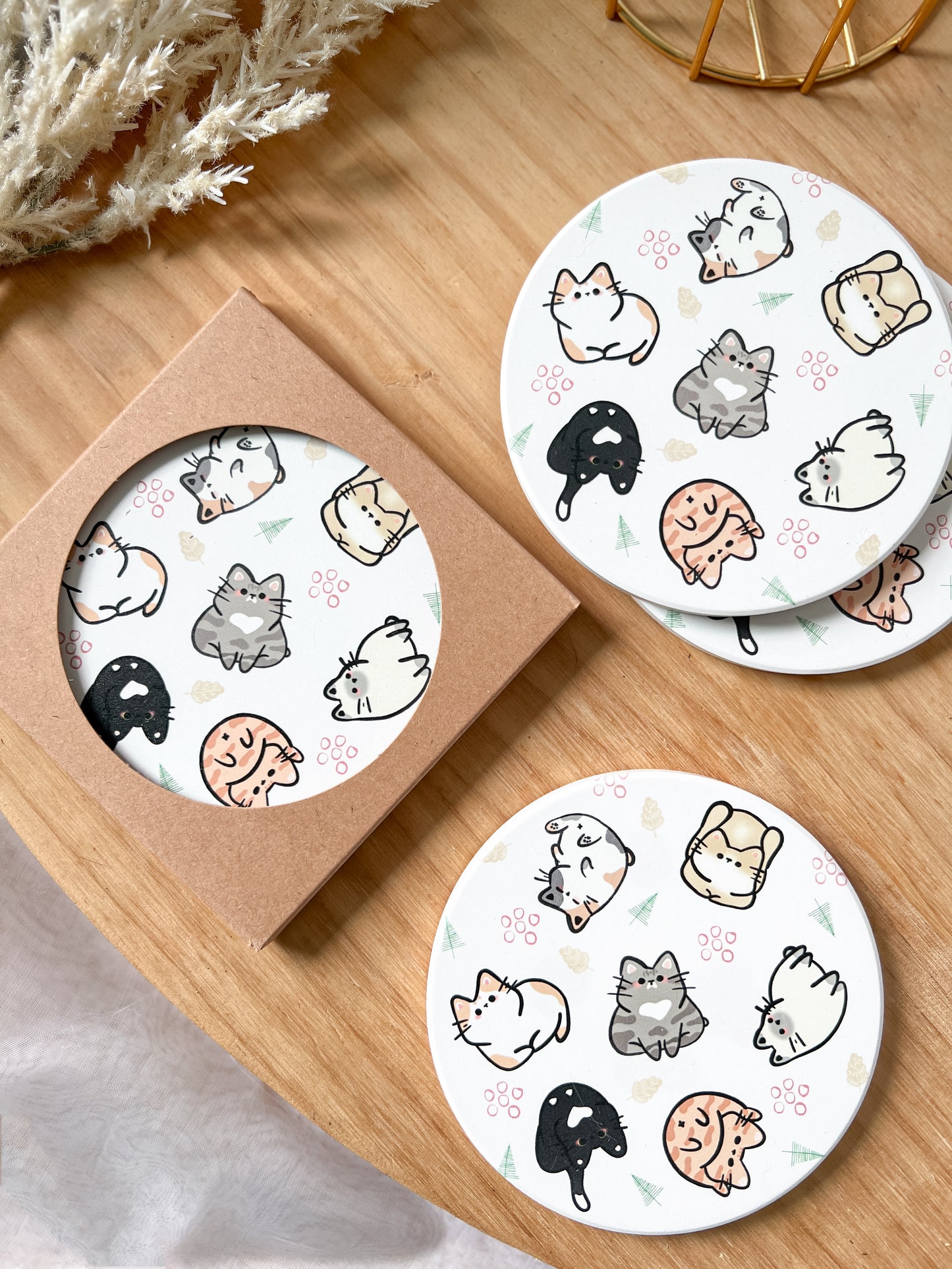 Whimsical Cat Coaster [1 Piece]