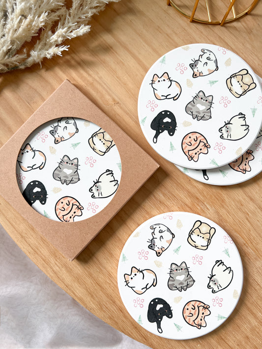 Whimsical Cat Coaster [1 Piece]